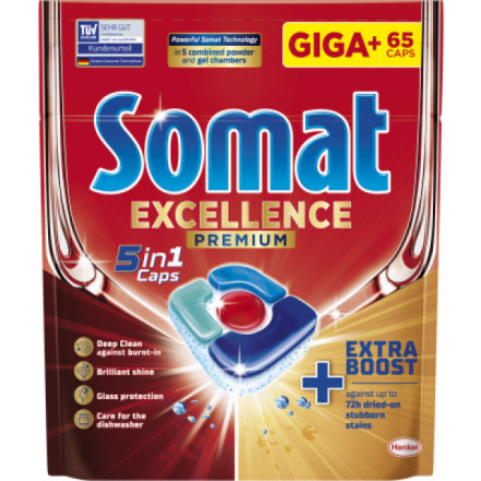 Somat tablety do myčky Excellence Premium 5v1, 65 ks
