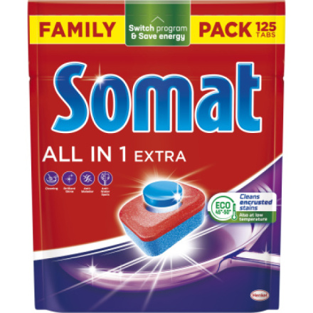 Somat tablety do myčky All in 1 Extra, 125 ks