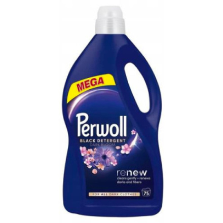 Perwoll prací gel Mega Renew Dark Bloom 75 praní, 3750 ml