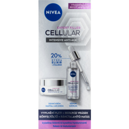 Nivea Cellular Expert Filler Vyplňující hyaluronové sérum a denní krém 30 ml + 50 ml