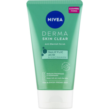 Nivea Derma Skin Clear Čisticí pleťový peeling, 150 ml