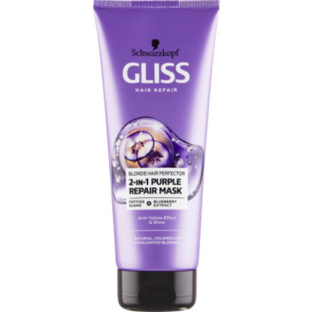 Gliss Blonde Perfector fialová maska 2v1, 200 ml