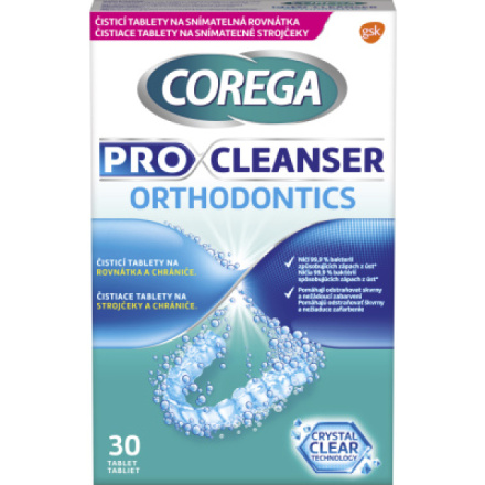 Corega Pro Cleanser Orthodontics čistící tablety, 30 ks