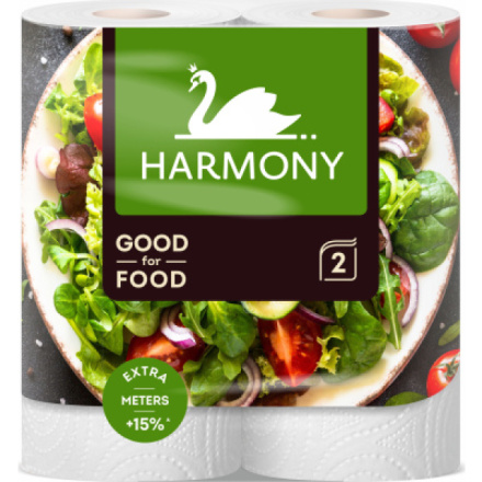 Harmony Good For Food 2vrstvé kuchyňské utěrky, 2 role, 2 vrstvy, návin 19m
