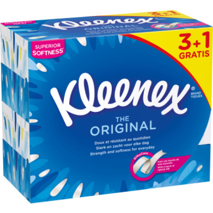 Kleenex Original 3vrstvé papírové kapesníčky v krabičce, 4× 72 ks