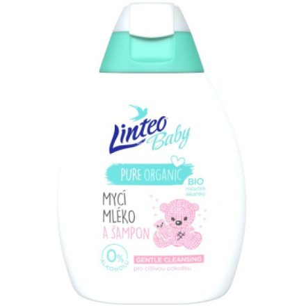 Linteo Baby mycí mléko a šampon s měsíčkem lékařským, 425 ml