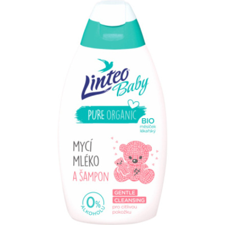 Linteo Baby mycí mléko a šampon Gentle Cleansing, 425 ml