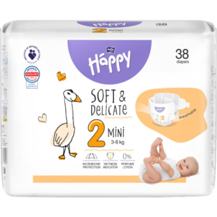 Bella Happy Mimi 2 dětské pleny jednorázové 3-6 kg 38 ks