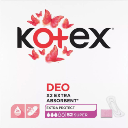 Kotex Liners Super Deo dámské vložky, 52 ks