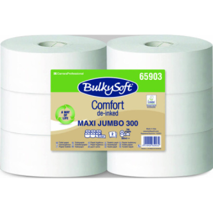 Bulkysoft Jumbo Maxi 2vrstvý toaletní papír bílý, průměr 25 cm, 300 m role, 1 role