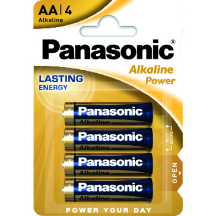 Panasonic Alkaline Power AA tužková alkalické baterie, 4 ks
