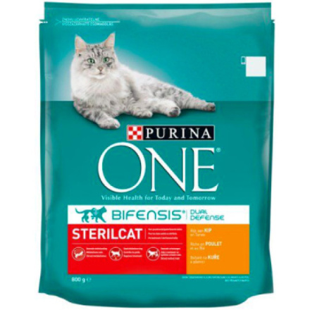 Purina One Sterilcat granule pro kočky s kuřecím a pšenicí, 800 g