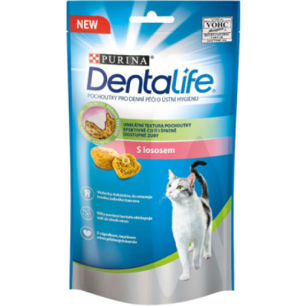 PURINA Dentalife pochoutka pro kočky s lososem, 40 g