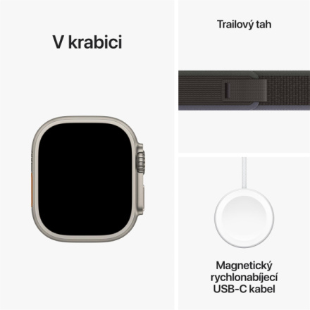 Apple Watch Ultra 2 49mm titanové pouzdro s černo-modrým trailovým tahem - M/L MRF63CS/A
