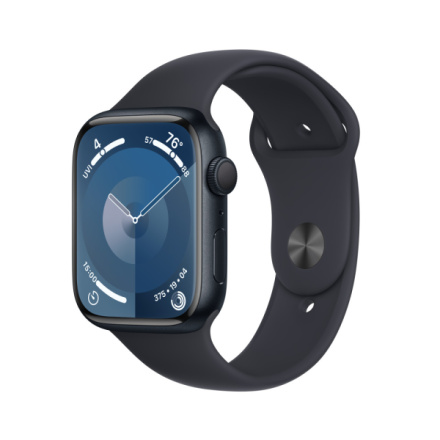 Apple Watch Series 9 45mm Temně inkoustový hliník s temně inkoustovým sportovním řemínkem - S/M MR993QC/A