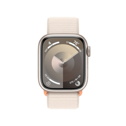 Apple Watch Series 9 41mm Cellular Hvězdně bílý hliník s hvězdně bílým provlékacím sportovním řemínkem MRHQ3QC/A