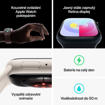 Apple Watch Series 9 41mm Cellular Růžový hliník se světle růžovým sportovním řemínkem - S/M MRHY3QC/A