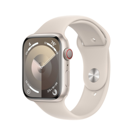 Apple Watch Series 9 45mm Cellular Hvězdně bílý hliník s hvězdně bílým sportovním řemínkem - M/L MRM93QC/A