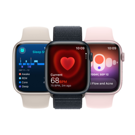 Apple Watch Series 9 45mm Cellular Hvězdně bílý hliník s hvězdně bílým provlékacím sportovním řemínkem MRMA3QC/A