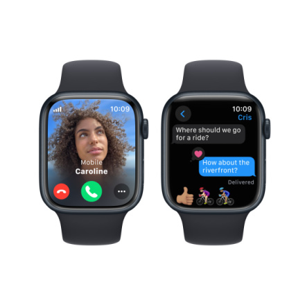 Apple Watch Series 9 45mm Cellular Temně inkoustový hliník s temně inkoustovým sportovním řemínkem -S/M MRMC3QC/A