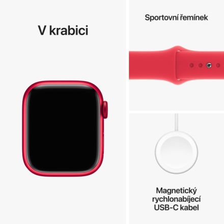 Apple Watch Series 9 41mm PRODUCT(RED) Červený hliník s PRODUCT(RED) sportovním řemínkem - S/M MRXG3QC/A