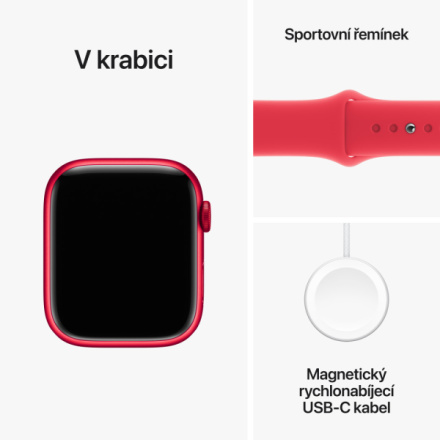 Apple Watch Series 9 45mm PRODUCT(RED) Červený hliník s PRODUCT(RED) sportovním řemínkem - M/L MRXK3QC/A