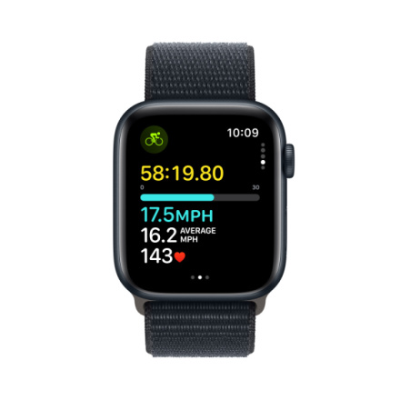 Apple Watch SE 40mm Temně inkoustový hliník s temně inkoustovým provlékacím sportovním řemínkem MRE03QC/A