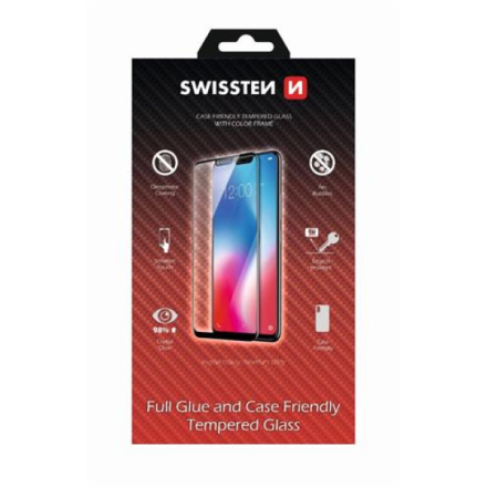 Swissten FULL GLUE, Color Frame, 2.5D ochranné sklo pro Apple iPhone 11 Pro MAX Black - Černé 54501716