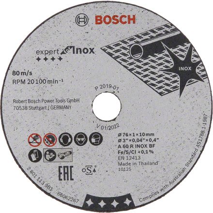 Bosch Expert for Inox 5 ks × 76 × 1 × 10 mm (2.608.601.520) 2.608.601.520