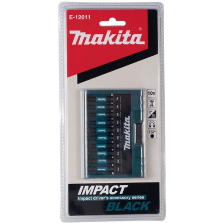 Makita E-12011 sada torzních bitů 1/4" Impact Black, 10 ks E-12011