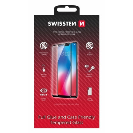 Swissten Full Glue, Color Frame, Case Friendly ochranné sklo pro Apple iPhone 14 Pro Black - Černé 54501825
