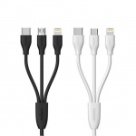 REMAX USB datový Kabel - Suda RC-109th - 3v1 Micro/TypC/Lightining Černá