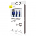 Baseus Usb Kabel Rapid 2 v 1 Micro Ligtning 3A 1.2 m (CAML-SU13) Modrá