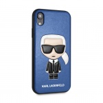 Pouzdro originál KARL LAGERFELD - Iconic Karl Embossed Hard Case KLHCI61IKPUBL - Iphone XR (6,1") modrá