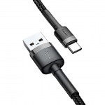 Baseus Usb Kabel Cafule Typ-C 2,4 A 2 m (CATKLF-CG1) černá-šedá