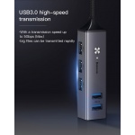 Baseus Adaptér Cube Typ-C USB3.0 - 3 USB2.0 - 2 HUB (CAHUB-D0G) tmavě šedá