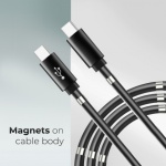 Kabel Type C - Type C magnetic Power Delivery PD60W 3A C676 černá 1 metr 0903396087806