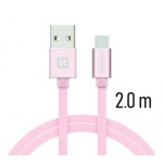 Datový kabel USB Typ C  3A  2m (růžová) 8595217455375