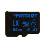 64GB microSDXC Patriot V10 A1, class 10 U1 až 90MB/s + adapter, PSF64GLX11MCX