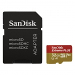 SanDisk Extreme PLUS microSDHC 32GB 100MB/s + ada., SDSQXBG-032G-GN6MA