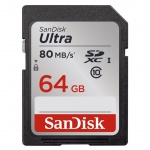 SanDisk Ultra SDXC 64GB 80MB/s Class10 UHS-I, SDSDUNC-064G-GN6IN