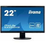 22" iiyama E2282HS-B1 - TN,FullHD,1ms,250cd/m2, 1000:1,16:9,VGA,DVI,HDMI,repro., E2282HS-B1