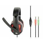 Gembird Gaming headset, černá/červená, GHS-03