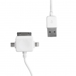 WHITENERGY WE Datový kabel micro USB/iPhone4/5 100cm bílý, 09990