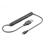 PremiumCord Kabel micro USB 2.0, A-B 1m - kroucený 50cm až 100cm, ku2m1fkr