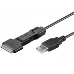 PremiumCord USB 2.0 propojovací kabel 3v1 s konektorem USB mini/micro/Apple 1m, ku2m1y