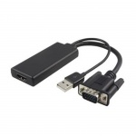 PremiumCord převodník VGA + audio na HDMI, 10cm kabel, khcon-32