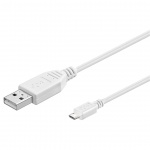 PremiumCord Kabel micro USB 2.0, A-B 0,5m, bílá, ku2m05fw