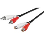 PremiumCord Kabel 2x Cinch-2x Cinch, M/F 15m, kjackcmf2-15