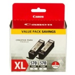Canon PGI-570XL PGBK, 2-pack černý velký, 0318C007 - originální